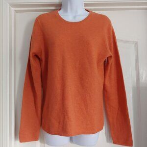 Fiona Womens Burnt Orange 2 Ply Cashmere Long Sleeve Sweater Soft L